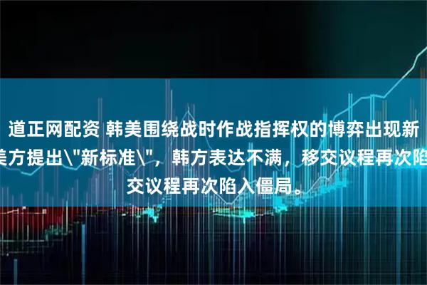 道正网配资 韩美围绕战时作战指挥权的博弈出现新变数，美方提出